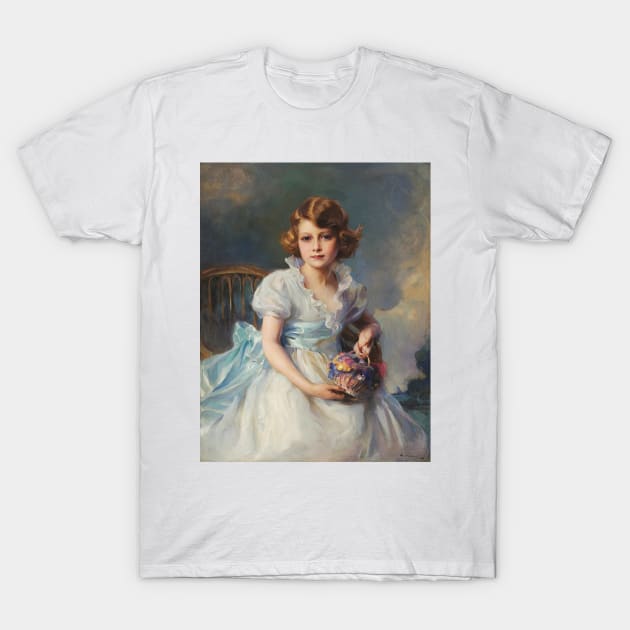 Queen Elizabeth (Young Princess Elizabeth — the future Queen Elizabeth II), Philip de László, 1933, Vintage T-Shirt by Vladimir Zevenckih